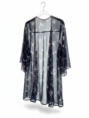 Xhilaration Navy Floral Sheer Kimono